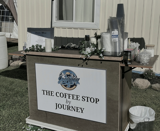 Mobile coffee cart at an event
